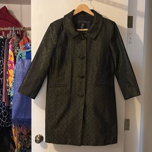 Apostrophe black & gold pea coat like new. Size XL. Stunning!